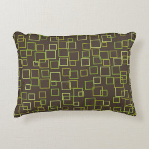 Coussin Motif Brown Retro Green