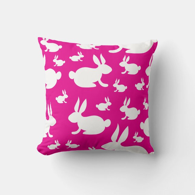 Coussin Motif Bunny rose (Recto)