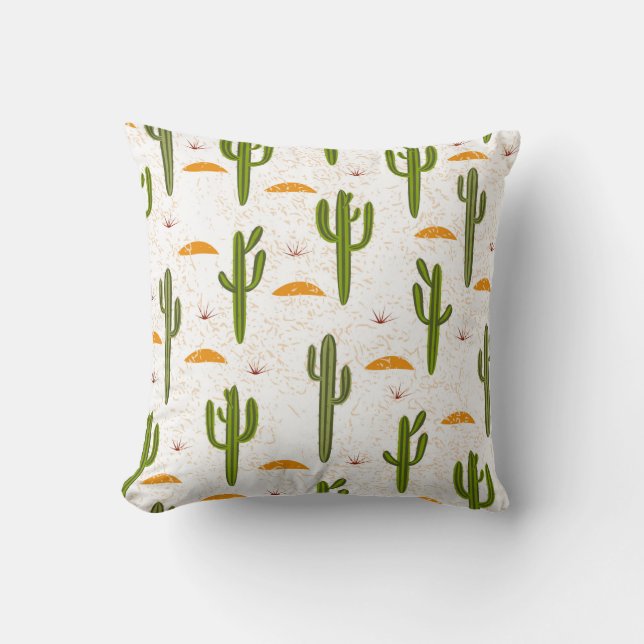 Coussin Motif, cactus, texture de sable, st mexicain (Recto)
