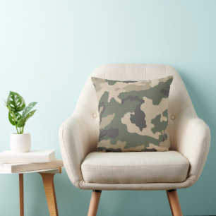 Coussin Motif Camo Vert
