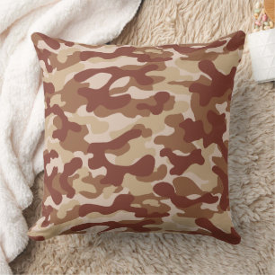 Coussin Motif camouflage désert beige et marron