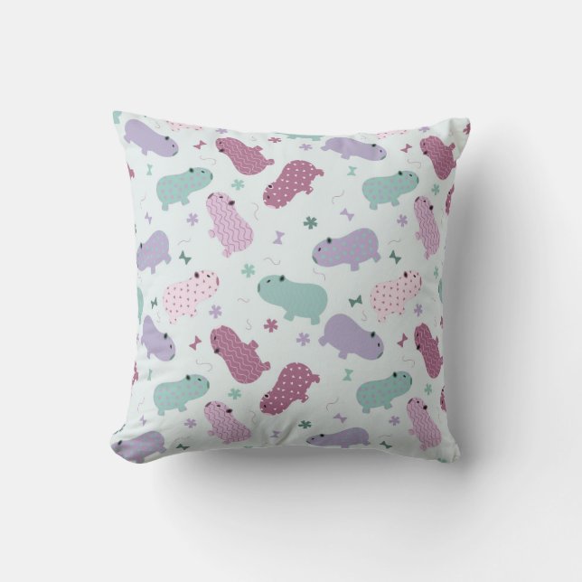 Coussin motif capybara (Recto)