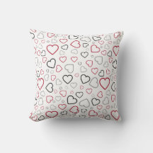 Motif Carmin Rouge Gris Happy Hearts