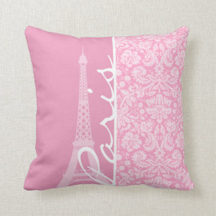 Coussin Motif Carnation rose Damas