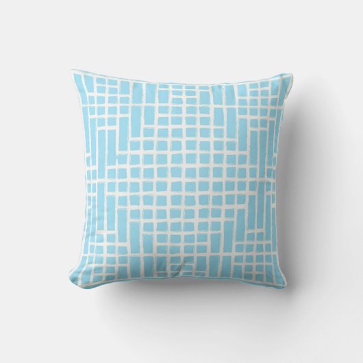 Coussin Motif Carré bleu bébé (Recto)