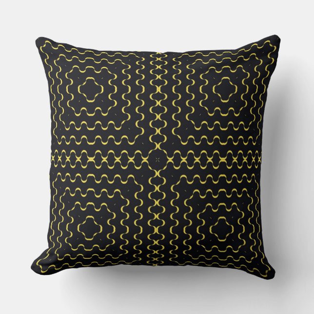 Coussin Motif Carré noir rétro (Recto)
