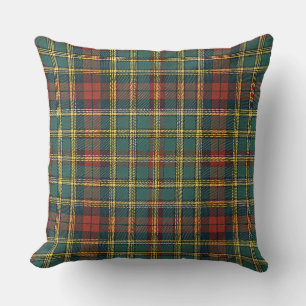 Coussin Motif carreau tartan écossais rouge et vert classi