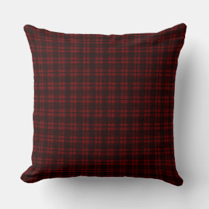 Coussin Motif carreaux Glen fin rouge noir