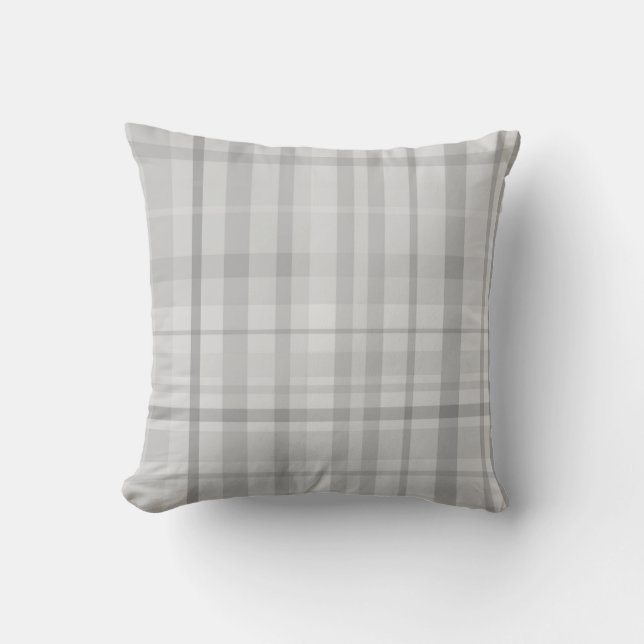 Coussin Motif carreaux gris clair design chic minimal (Recto)