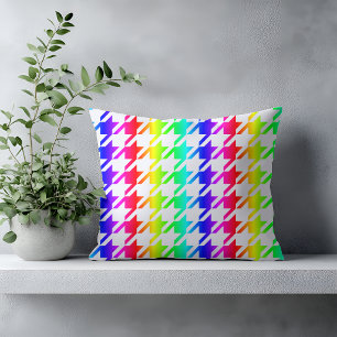 Coussin Motif carreaux moderne arc-en-ciel