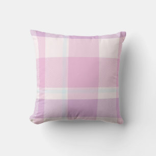 Coussin Motif carreaux rose pastel doux et élégant