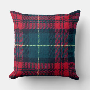 Coussin Motif carreaux rouge et vert Noël campagne à carre