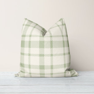 Coussin Motif carreaux tartan classique - vert menthe et c