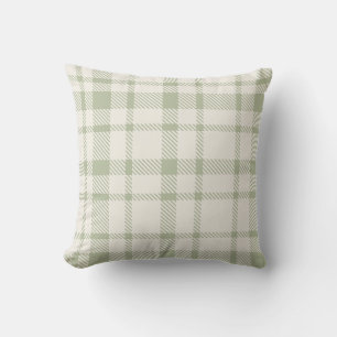 Coussin Motif carreaux tartan classique - vert menthe et c