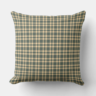 Coussin Motif carreaux vert jaune