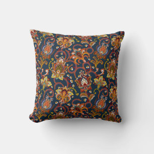 Coussin Motif (carrelage) de fleurs dessinées à la main. C