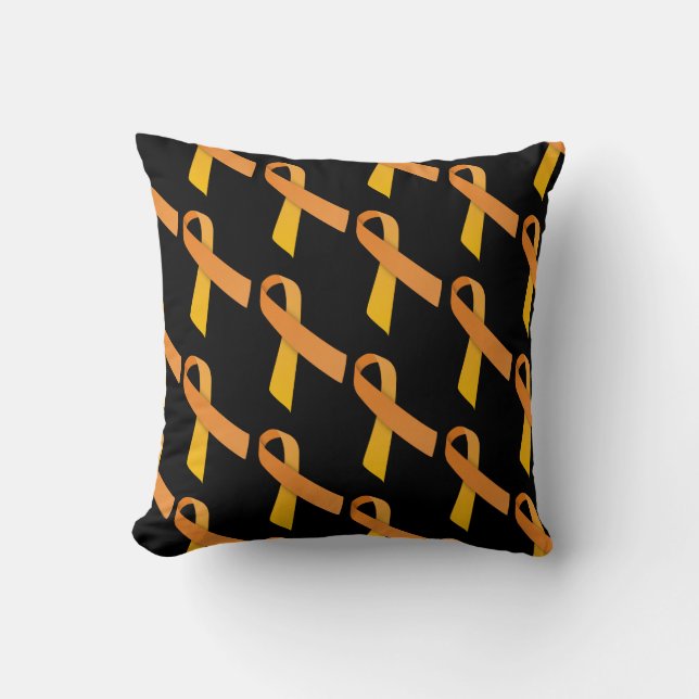 Coussin Motif Carrelé de rubans orange (Recto)