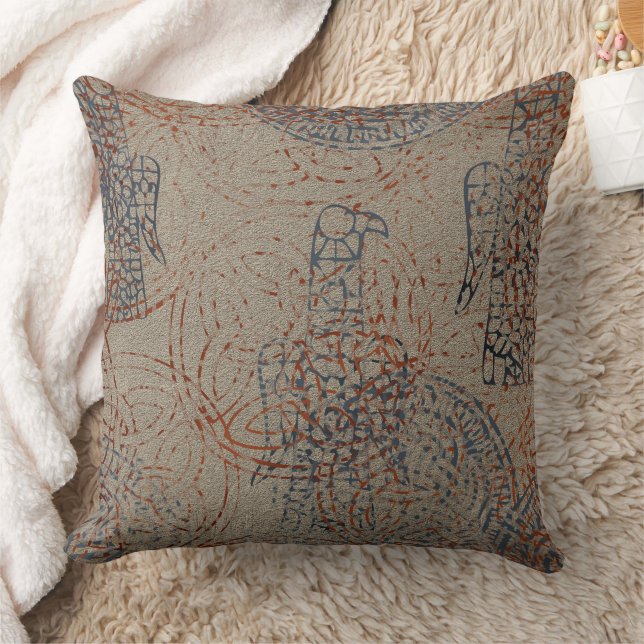 Coussin Motif celtique - Couleur de sable avec oiseau (Couverture)