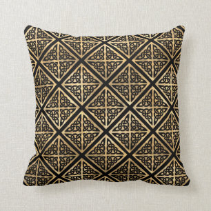 Coussin Motif celtique or et noir