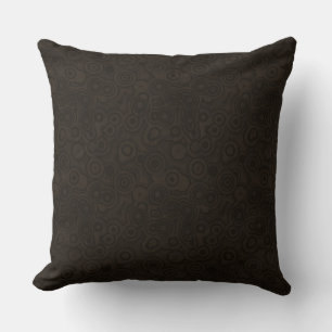 Coussin Motif Cercles Urbains Brun Chocolat Foncé