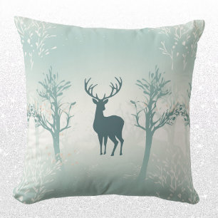 Coussin Motif cerfs et arbres