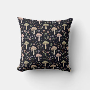 Coussin Motif champignon noir riche Gothique Académie somb
