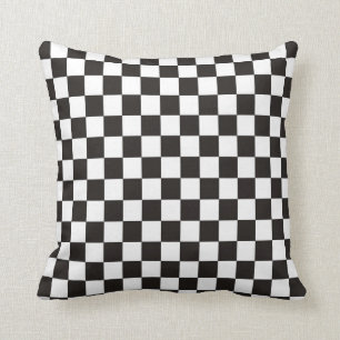 Coussin Motif Checkered noir et blanc