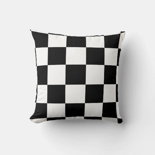 Coussin Motif Checkered noir et blanc (Recto)