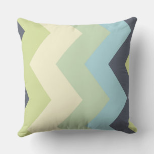 Coussin Motif Chevron Bleu et Vert