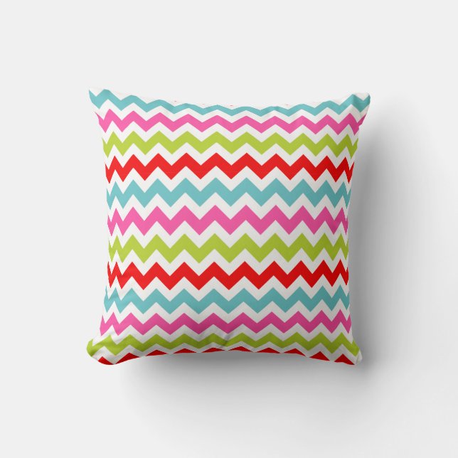 Coussin Motif Chevron Festif - Retro Holiday Stripes (Recto)