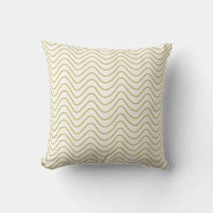 Coussin Motif Chevron Lime Green sur Crème White Zigzag