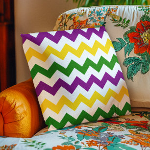 Coussin Motif Chevron Mardi Gras