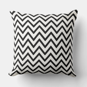 Coussin Motif Chevron Zigzag noir et blanc