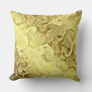 Coussin motif chic doré,, modèle, floral