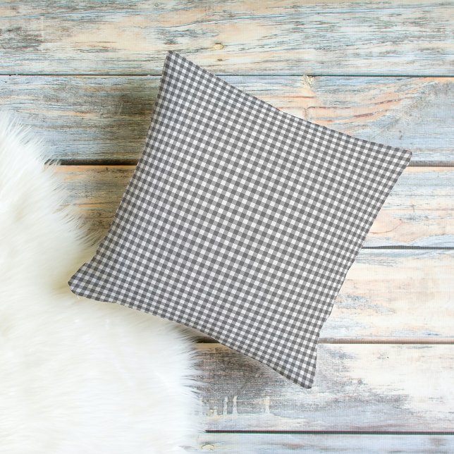 Coussin Motif Chic Français Blanc Noir gris Chic (Créateur téléchargé)