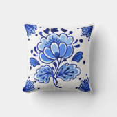 Coussin Motif chic hollandais Delft Blue Flowers (Recto)