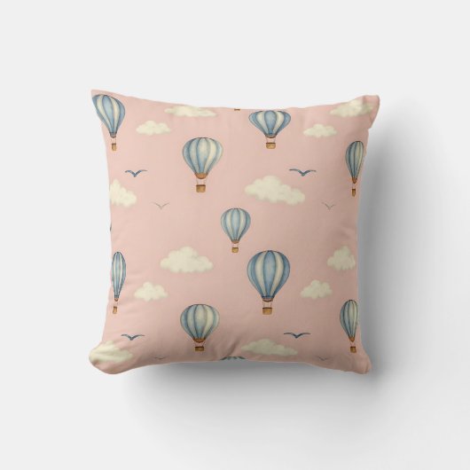 Coussin Motif Ciel Montgolfière Rêveuse (Recto)