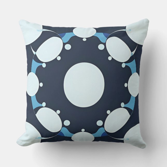 Coussin Motif circulaire abstrait avec des éléments géomét (Recto)