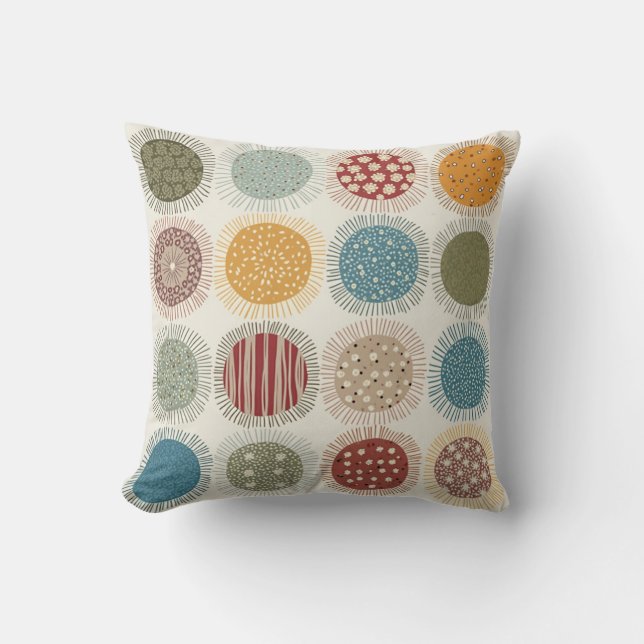 coussin motif circulaire coloré (Recto)