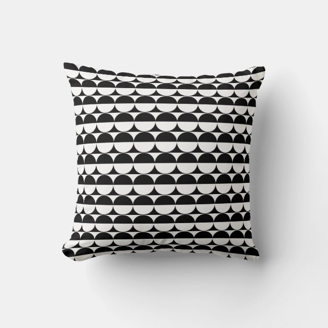 Coussin Motif circulaire noir moderne (Recto)