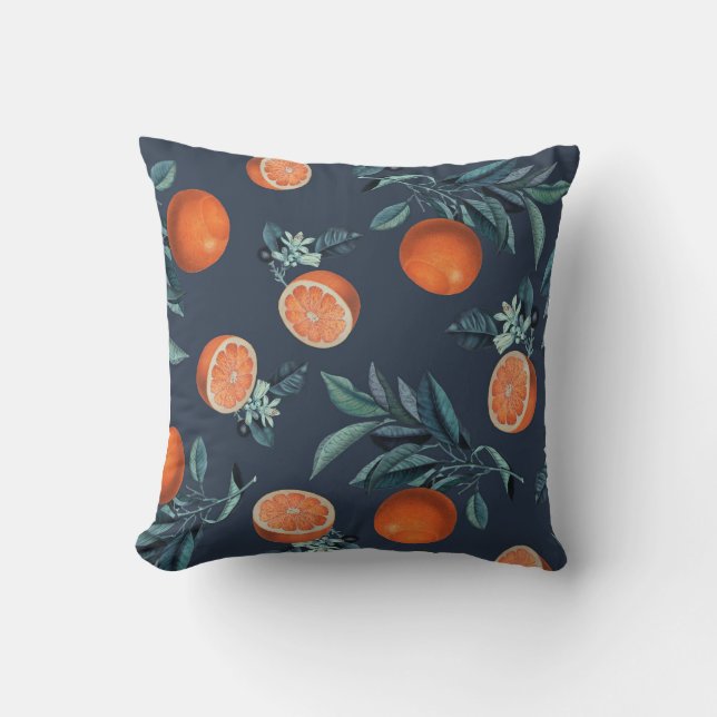 Coussin Motif citron et feuille VI (Recto)