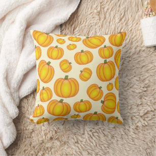Coussin Motif Citrouille de dessin animé orange