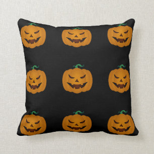 Coussin Motif Citrouille souriant d'Halloween Jack-O-Lante