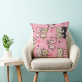 Coussin Motif Classique de Nounours à Coeurs (Chaise)