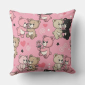 Coussin Motif Classique de Nounours à Coeurs (Verso)
