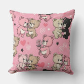 Coussin Motif Classique de Nounours à Coeurs (Recto)