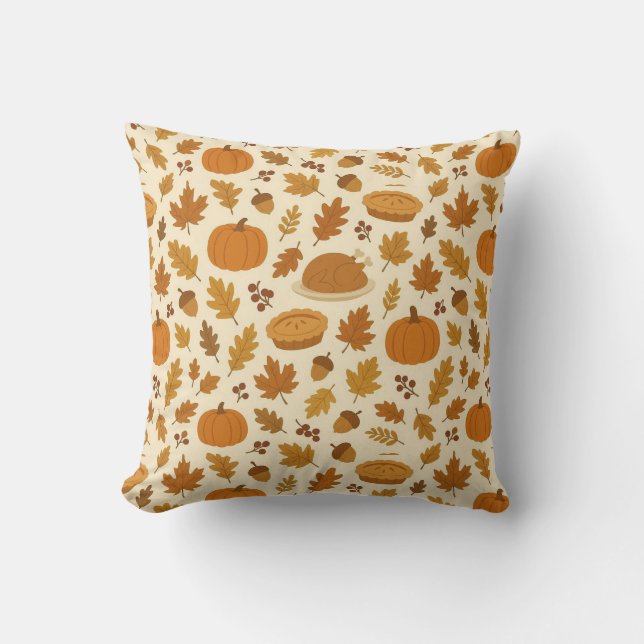 Coussin Motif classique de Thanksgiving (Recto)