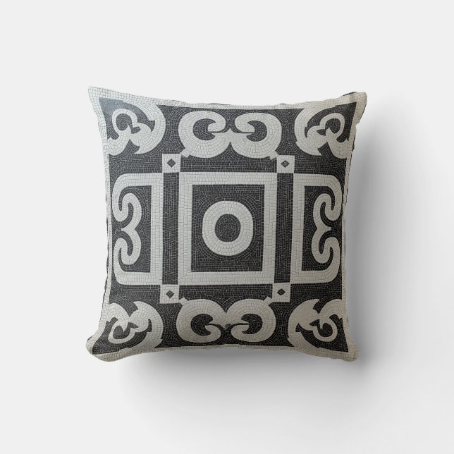 Coussin Motif classique en mosaïque Greco (Recto)