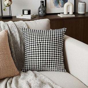 Coussin Motif classique noir en houndstooth