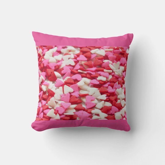 Coussin Motif Coeur de bonbons mignon (Recto)